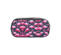 JIUTY Pink Flamingos Stylish Clear Pen Case with Smooth Zipper, Multi-Purpose Stationery Bag for School & Office
