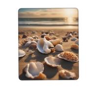 JIUTY Seashell Landscape On The Beach Mouse Pad With Stitched Edge Non-Slip Rubber Base Washable Mouse Pads For Computers Laptop