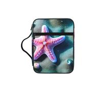 JIUTY Seashells Starfish Printed Bible Tote Bag with Sturdy Handle Protective Carrying Case for Church Worship & Pilgrimage