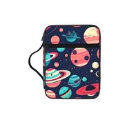 JIUTY Space Planets Printed Bible Tote Bag with Sturdy Handle Protective Carrying Case for Church Worship & Pilgrimage