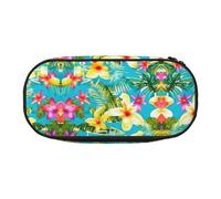 JIUTY Summer Style Hawaiian Cute Aesthetic Big Capacity Zipper Pencil Cases Pen,Portable Office Desk Organizer for Adults