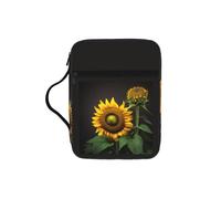 JIUTY Sunflowers in the Weeds Printed Bible Tote Bag with Sturdy Handle Protective Carrying Case for Church Worship & Pilgrimage
