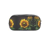 JIUTY Sunflowers in the Weeds Stylish Clear Pen Case with Smooth Zipper, Multi-Purpose Stationery Bag for School & Office