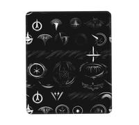 JIUTY Supernatural Symbols Black Print Mouse Pad With Stitched Edge Non-Slip Rubber Base Washable Mouse Pads For Computers Laptop