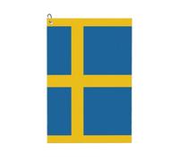 JIUTY Swedish Flag Golf Towel,Premium Ultra Absorbent Microfiber Golf Towel For Golf Carts Or Clubs,Waffle Pattern