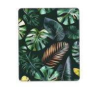 JIUTY Tropical Leaves Mouse Pad With Stitched Edge Non-Slip Rubber Base Washable Mouse Pads For Computers Laptop