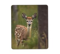 JIUTY Whitetail Deer Fawn In Wilderness Stag Mouse Pad With Stitched Edge Non-Slip Rubber Base Washable Mouse Pads For Computers Laptop