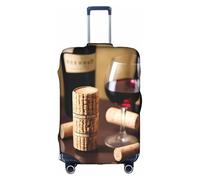 JIUTY Wine Cork Printing Large Suitcase Cover, Stretchable Suitcase Cover with Double-Sided Print, Keeps Luggage Closed