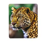 JIUTY Yellow Leopard Print Mouse Pad With Stitched Edge Non-Slip Rubber Base Washable Mouse Pads For Computers Laptop