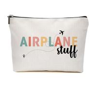 JIUWEIHU Humor Pilot Gifts Makeup Bag Aviation Gifts Flight Cosmetic Bags, Attendant Gift Flight Attendant Accessories Essentials Funny Christmas Birthday Gift for Women Airplane Lover