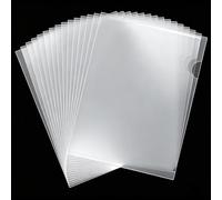 JiuXinYuKeJi 30 Packs Clear A4 Plastic Folders (180 Micron PP) - Open Top & Side L-Shaped Wallets for Office, School, Work Reports, Presentations & Project Documents