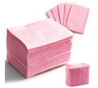 JiuXinYuKeJi125 Pcs Dental Bibs Disposable Dental Bibs, 13" x 18" Disposable Dentist Bibss,Tattoo Paper Npkins Sheets, Waterproof Tattoo Bibss, for Nail Tray Cover Table Cover（Pink)
