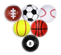 JiuXinYuKeJi6-Pack Funny Novelty Golf Balls, Printed Golf Balls, Unique Golf Accessories, Novelty Gifts for Men, Dads, Kids & Beginners, Ideal for Practice, Entertainment and Gifting