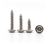 jiuxinyun 50pcs M1.2 M1.4 M1.7 M2 M2.3 M2.6 M3 M3.5 M4 Plated Cross Round Head Self Tapping Screw with Pad Pan Head Tapping Screws(6mm,M2 50pcs)