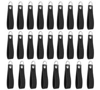 jiuxlaan 26 Pcs Felt Key Chains, Black Unisex Adults Minimalist Key Fob, Blank Felt Keyrings with Metal Rings, DIY Crafts Keychain Straps for Women Men Craft DIY Bag Car Keys Gifts