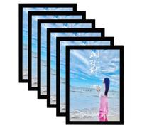 8.5 x 11" Magnetic Document Paper Holder Backside with Magnetic Tape,Magnetic Frame Display for Sign/Notice/Poster/Photo,work on Metal and Magnetic Surface (Frosted Black,6PCS, 8.5" x 11" Size)