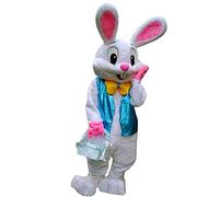 JIUYUE Easter Rabbit Bunny Rabbit Mascot Costume Adult Fancy Dress White, Large
