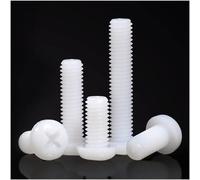 JIUYUEYA 50pcs Black White Nylon Plastic Pan Head Cross Round Screw Bolt M2 M2.5 Self Tapping Screws for Metal Stainless Steel Screws (Color : White, Size : 10MM-M2)