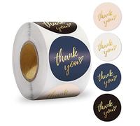 jiuzcare 1.5 Inch Thank You for Supporting My Small Business Stickers, 500 Pcs Vibrant Rainbow Design Labels for Customer Appreciation, Eye-Catching Round Seals for Shipping Bags & Mailers