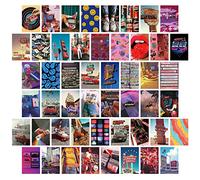 jiuzcare Art Postcards Set of 50, 4x6 Inch Assorted Aesthetic Designs, Laminated Blank Back Cards for Writing, Decorative Vintage Style Collection in Storage Box