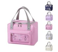 jiuzcare Insulated Lunch Bag 11L Small Lunch Bag Thermos Lunch Bags for Adults Cool Bag Portable Women Picnic Bag, Pink