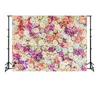 jiuzcare W083 2 x 1.5 m Flower Background Wall Canvas Floral Photo Wall Artificial Flowers Birthday Girl Wedding Background Decoration Studio Photo Pink Background Curtain Video Flower Romantic