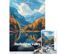 Jiuzhaigou Valley National Park China 1000 Piece Jigsaws for Teenagers Puzzle Improve Attention Span And Focus Peaceful Relaxing Leisure Fun (38x26cm)
