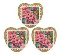 Jiuzhong Ge Hua And Butterfly Car Air Freshener, 3 Pcs Love form Hanging Air Freshener Cards, Long Lasting Fragrance Scented Cards for Car, Home, Office Black-style