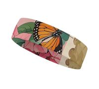 Jiuzhong Ge Hua and Butterfly Headbands for Women & Men Sports Headband, Fits All Head Sizes, Ultra Absorbent & Non-Slip Sweatband for Running, Yoga, Gym