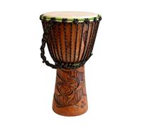 JIVE Djembe Drum African Bongo Congo Wood Drum Deep Carved Solid Mahogany Goat Skin Professional Quality 16" High (Turtle)