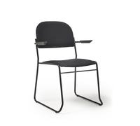Jive stacking armchair with black frame in black fabric
