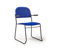Jive stacking armchair with black frame in blue fabric