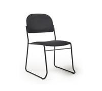 Jive stacking chair with black frame in black fabric