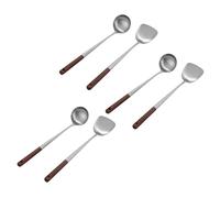 JIVIMOCO 3X Wok Spatula and Ladle Tool Set, 17 Inches Spatula for Wok, Stainless Steel Wok Spatula