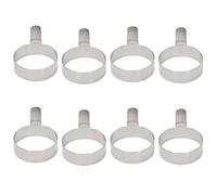 JIVIMOCO 8 Pcs Egg Frying Rings Stainless Steel Omelette Model Pancake Rings Round Fried Poach Mould with Handle S