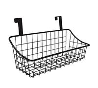 JIVIMOCO Basket with Hook Grid Storage Basket, Hang It Behind a Door or on a Railing, over the Cabinet Door, Black
