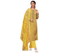 JIVRAJ FASHION Indian Pakistani Designer Salwar Kameez Ready to Wear Beautiful Trouser Pant Suits (UK, Numeric, 56, Regular, Regular, Yellow)