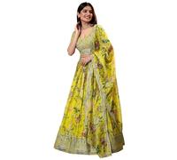 JIVRAJ FASHION Indian Pakistani Ready to Wear Designer Engagement Wear Beautiful Lehenga Choli Suits (UK, Numeric, 34, Regular, Regular, Yellow)
