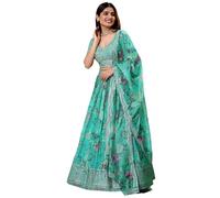 JIVRAJ FASHION Indian Pakistani Ready to Wear Designer Engagement Wear Beautiful Lehenga Choli Suits (UK, Numeric, 44, Regular, Regular, Sky Blue)