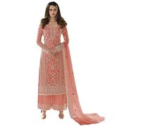 JIVRAJ FASHION Indian Pakistani Wedding Wear Beautiful Ready to Wear Salwar Kameez Plazzo Suits (UK, Numeric, 46, Regular, Regular, Orange)
