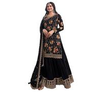JIVRAJ FASHION Ready to Wear Pakistani Shalwar Kameez Dress Indian Designer Stitched Plazzo Suits (UK, Numeric, 52, Regular, Regular, Black)