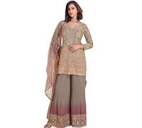 JIVRAJ FASHION Ready to Wear Pakistani Wedding Wear Salwar Kameez Palazzo Suits Indian Ethnic Party Wear Beaufiful Plazzo Dress (UK, Numeric, 48, Regular, Regular, Choice 3)