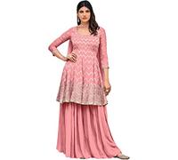 JIVRAJ FASHION Stitched Bridal Mehendi Haldi Wear Yellow Color Outfits Stitched Embroidery Worked Beautiful Shalwar Kameez Sharara Dress with Dupatta (M UK 12 Bust 40 Waist 36 Hips 42, Choice 6)