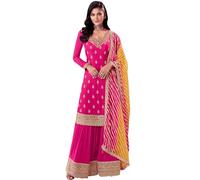 JIVRAJ FASHION Stitched Salwar Kameez Trouser Pant Suits Eid Wear Pakistani Indian Ethnic Party Wear Georgette Shalwar Kameez Plazo Pant Dress (Choice 5, M UK 12 Bust 40 Waist 36 Hips 42)