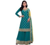 JIVRAJ FASHION Stitched Salwar Kameez Trouser Pant Suits Eid Wear Sewn Pakistani Indian Ethnic Party Wear Georgette Shalwar Kameez Trouser Pant Dress (UK, Numeric, 54, Regular, Regular, Choice 6)