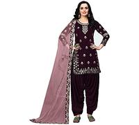 JIVRAJ FASHION Velvet Fabric Women's Wear Salwar Kameez Suits Stitched Indian Ethnic Wedding Reception Wear Punjabi Patiyala Dress (Choice 1, XL UK 16 Bust 44 Waist 40 Hips 46)