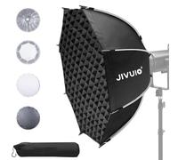 Jivuio 23.6"/60cm Octagonal Softbox, Quick Release Bowens Mount Softbox with Honeycomb Grid & Diffusers, Portable Deep Parabolic Light Modifier for Godox Aputure Amaran COB Video Light Studio Portrait