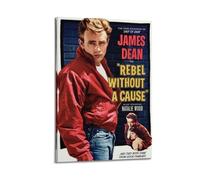 JIWEUQWENN James Dean Poster Vintage Wall Art Canvas Aesthetic Posters Music And Movies Decor Painting for Living Room Bed Room 12x18inch(30x45cm) Frame-style