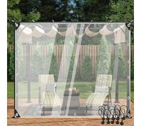 JIwqDY Clear Pergola Side Panels with Eyelets Outdoor Curtains Tear Resistance Tarpaulin Transparent for Gazebo, Porch, Customizable (Color : Clear, Size : 6'x6'(1.8x1.8m))