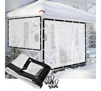 JIwqDY Clear Plastic Tarpaulins with Eyelets Outdoor Curtains Waterproof Patio Enclosure Panels for Pergola, Porch, Gazebos Partition(16'x13'/5x4m)
